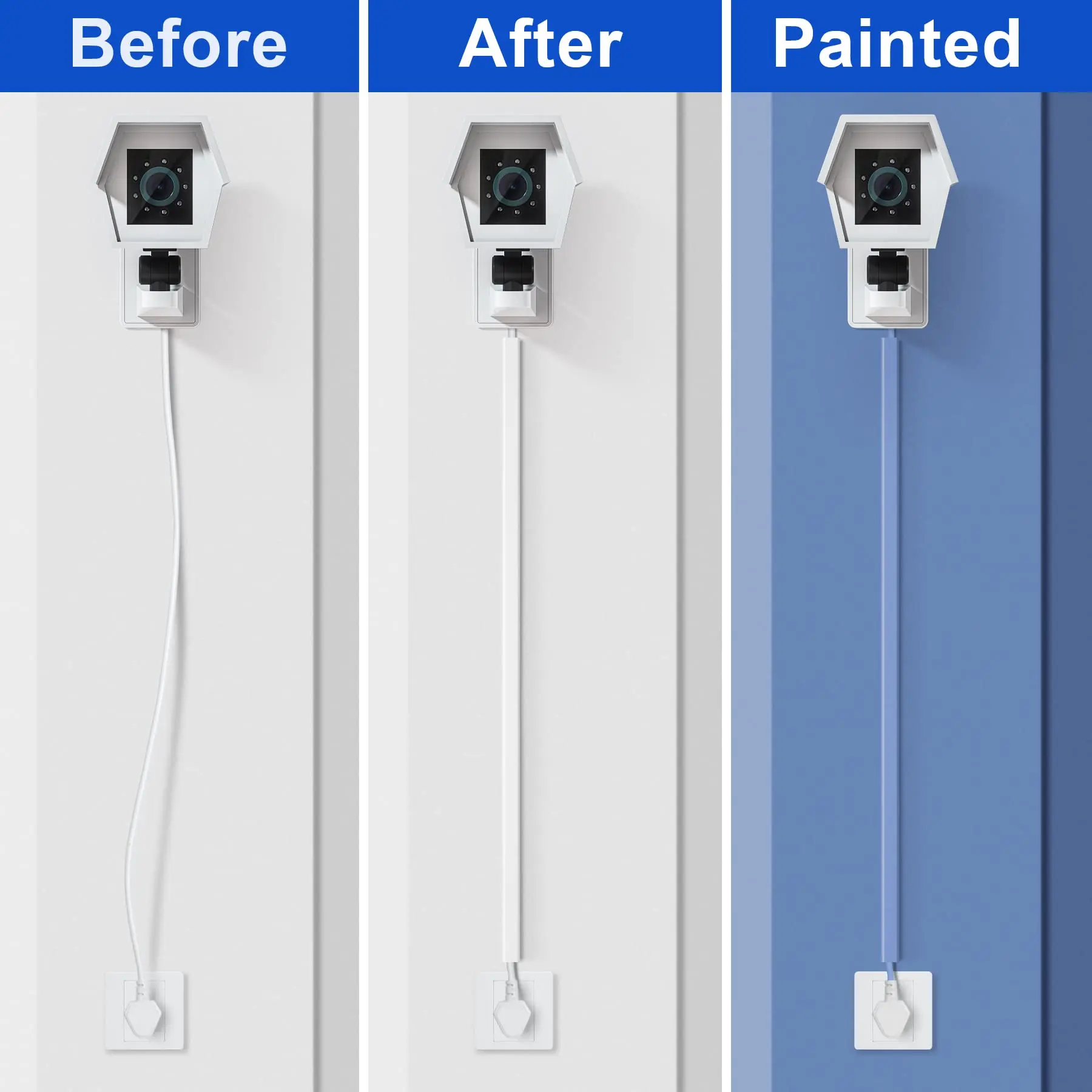 TV Cord Cover 6pcs Cord Hider for One Cord 102in Cable Hider Paintable Wire Covers for Cords Wall PVC Wire Hider Single Cable Raceway
