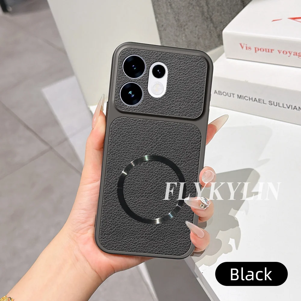 Litchi Textured Leather Protective Case with Magnetic Suction