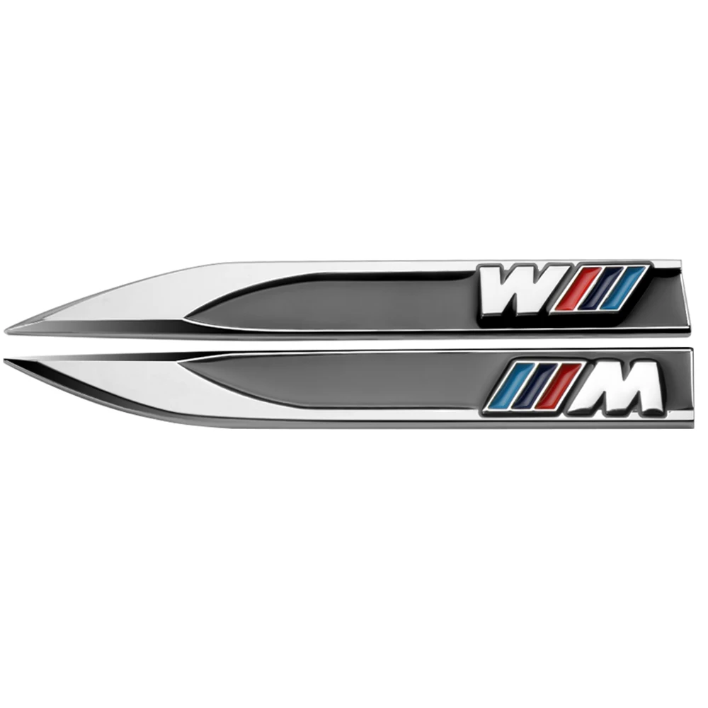 금속 자동차 왼쪽 오른쪽 윙 펜더 사이드 장식 스티커, BMW M M3 E36 E46 E90 E60 F10 F30 E39 F20 E87 E92 G30 X5 E30, 3D, 2 개