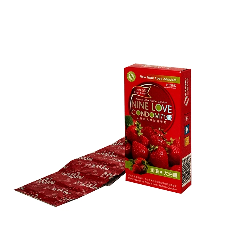 

10 Pcs/Box Strawberry/Orange/Apple flavor Condoms Sex Products Women Vagina Stimulation Condom Full Oil Smooth Penis Sleeve