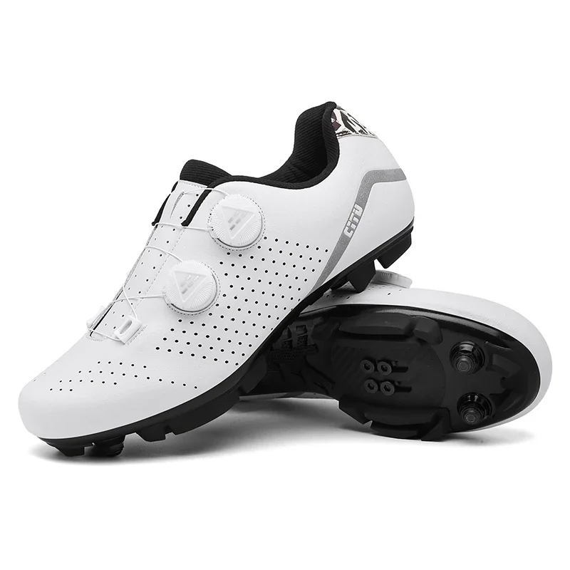 Chaussures Cyclisme Route Blanches - Autobloquantes - Nylon/EVA - Neuves