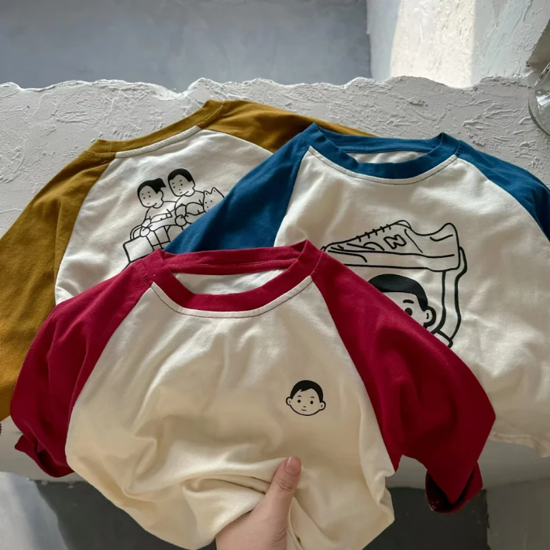 

Children Long Sleeve T-shirts Boys Cotton Clothes Bottoming Tee Shirts Girls Casual Tops Cartoon Toddler Baby T Shirt