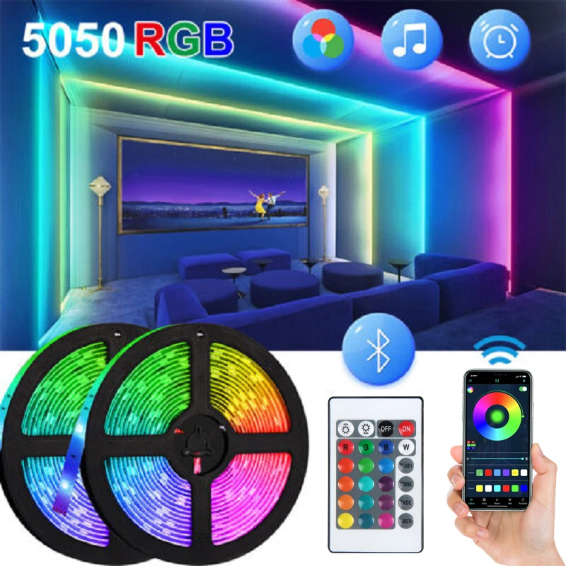 Rgb Led Strip Lights Bluetooth Tv Retroilluminazione 30M 1-5M 3535 Luces Para Habitacion Led Lights Striscia Di Natale Per La Decorazione Domestica