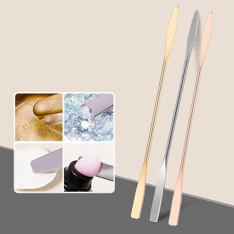 Nail Art Eye Shadow Cream Stirring Rod Stainless Metal Gel Stirring Tool Spatula Pin Nail Art Tools Gel Nail Tools