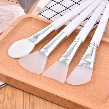 4 pezzi/set pennello per maschera facciale in silicone per trucco bianco pennelli professionali per crema di fango strumento di bellezza cosmetica per fondotinta per la cura della pelle fai da te