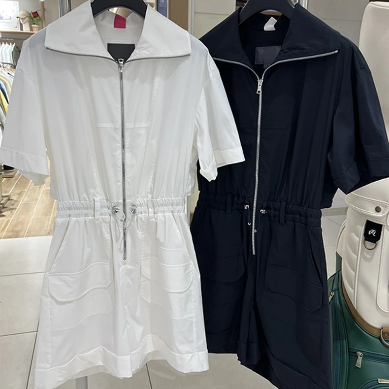24 Summer Korean Golf Clothing Women's Sports Quick-drying Breathable Jersey Casual Zipper Temperament Jumpsuit