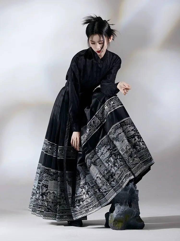 Dress Skirt Dating Leisure Traditional Women Casual Chinese Style Horse Faced Light Ming Dynasty Universal Comfy images - 6