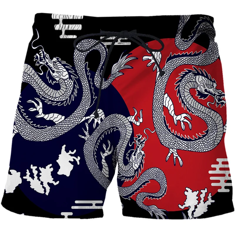 

Chinese Dragon Totem Men Beach Shorts Casual 3d Print Swimwear Swimming Trunk Streetwear Sports Short Pants Kids Male Clothing
