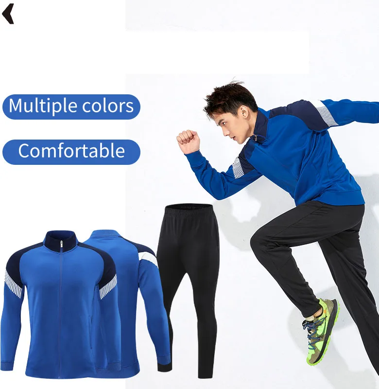 Kids High Quality Soccer Tracksuits Training Tracksuit Soccer Uniform Half Zip Mens Football Tracksuit With Pockets 9408
