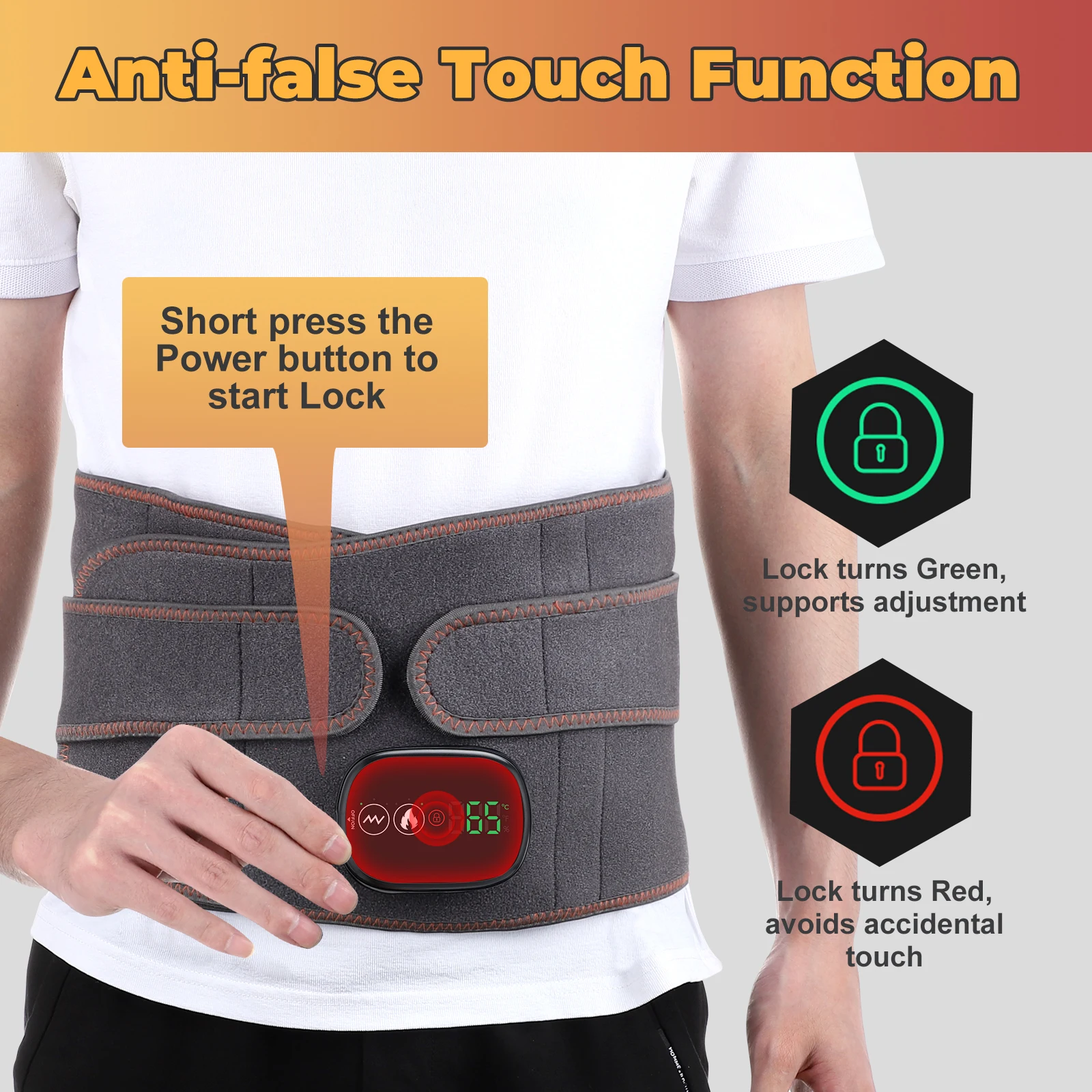 Electric Heating Pad Waist Massager Infrared Vibration Hot Compress Lumbar Therapy Belt Back Brace Support Pain Relief_voghion.com