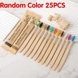 Eco - Friendly Bamboo Toothbrush Set - Natural Dental Care Solution, 5 - 30 Pack (Random Color 25pcs)