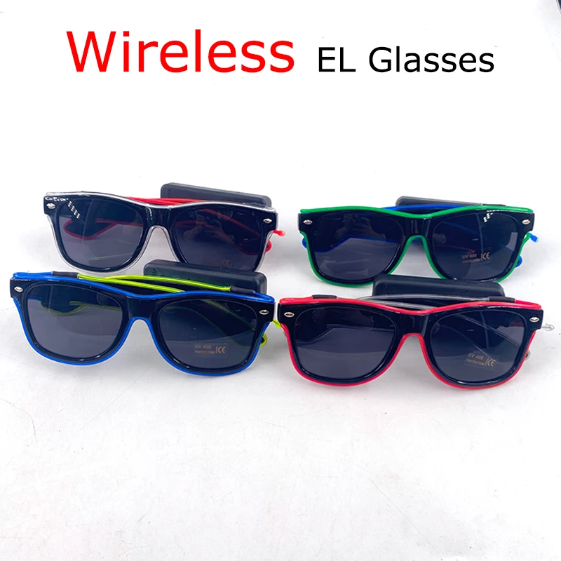 Kabellose coole LED-Sonnenbrille für Glow Party, leuchtende Brille, leuchtet im Dunkeln, UV400-Brille, Unisex, Festival-Geschenk, blinkendes Spielzeug – Detail 3