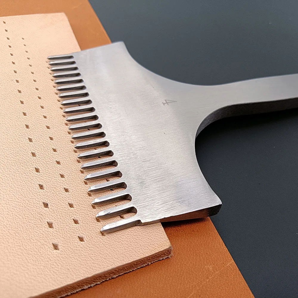 Leather Craft Diamond Shpae Pricking Iron 4MM 20Prongs Stitching Punch Chisel Hand Tools High Quality Handcraft Sewing DIY