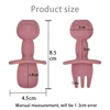 2pcs/Set Food Grade Children Silicone Spoon Fork Cutlery Baby Training Complementary Food Spoon Baby Feeding cartoon Spoon&Fork 2