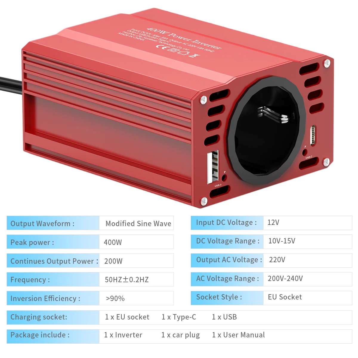 500 W 1500 W Wechselrichter 12 V auf 220 V EU-Steckdose für Wohnwagen, Solarsystem, Backup-Notstromversorgung für Zuhause, Camping – Detail 5