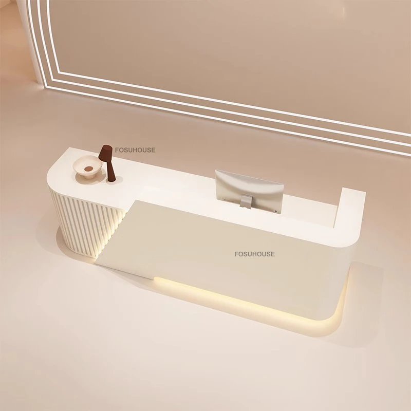 Simple Company Reception Desks Beauty Salon Cashier Reception Counter Designer Office Furniture Clothing Store Front Bar Table