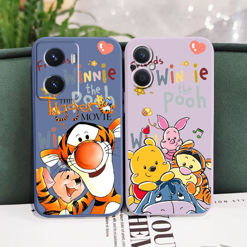 Disney Winnie And Tiger Custodia Per Telefono Carina Per Oppo Find X5 X3 X2 Lite Pro Neo A5 A53 A94 4G 5G Cover Morbida Con Corda Sinistra Liquida