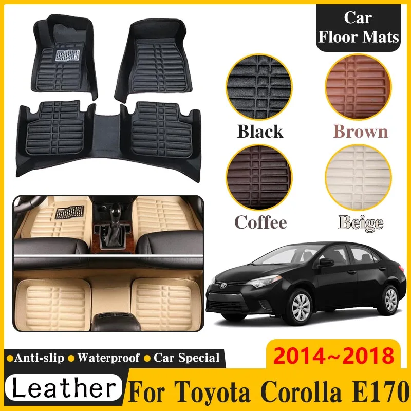 

Car Leather Floor Mat For Toyota Corolla E170 2014 2015 2016 2017 2018 LHD Pad Interior Spare Replacement Parts Auto Accessories