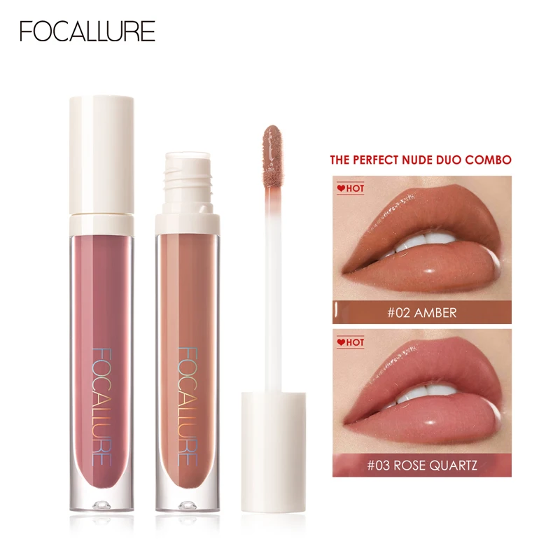 FOCALLURE Wholesale16 Colors Lip Makeup Matte Lip Gloss Long Lasting Moisturizing Transparent Liquid Lipstick Lips Tint Cosmetic