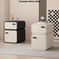 Ультраузкая тумбочка кремового цвета, роскошный стиль, современная прикроватная тумбочка, минималистичный дизайн для хранения детской комнаты и домашнего декора — изображение 2