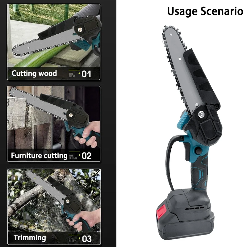 6 Inch Brushless Electric Chain Saw Handheld Chainsaw Tree Wood Cutter Portable Garden Power Tool Compatible Makita Battery mini chainsaw,electric chainsaw,electric saw