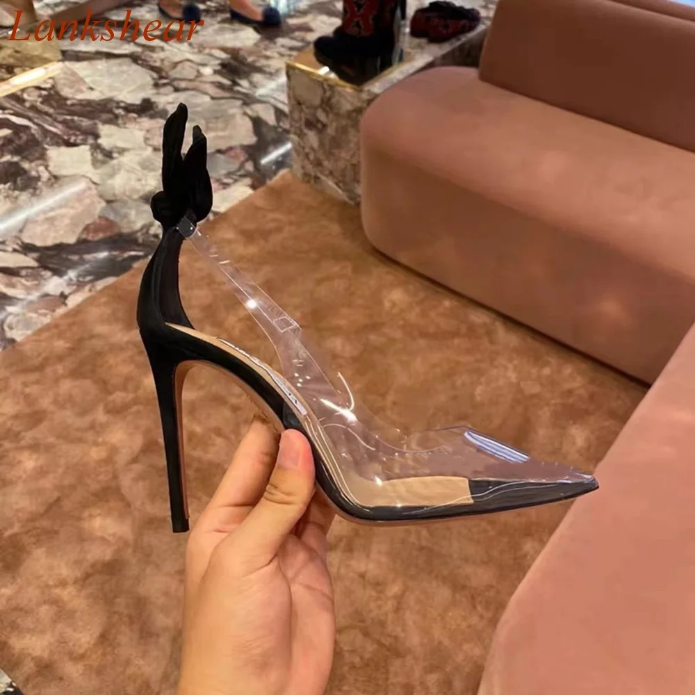 

Pointed Toe Shallow Women Pumps Transparent Shallow Stiletto Heels Fashion Casual Sexy Party Solid Women Shoes 2024 New Arrivals