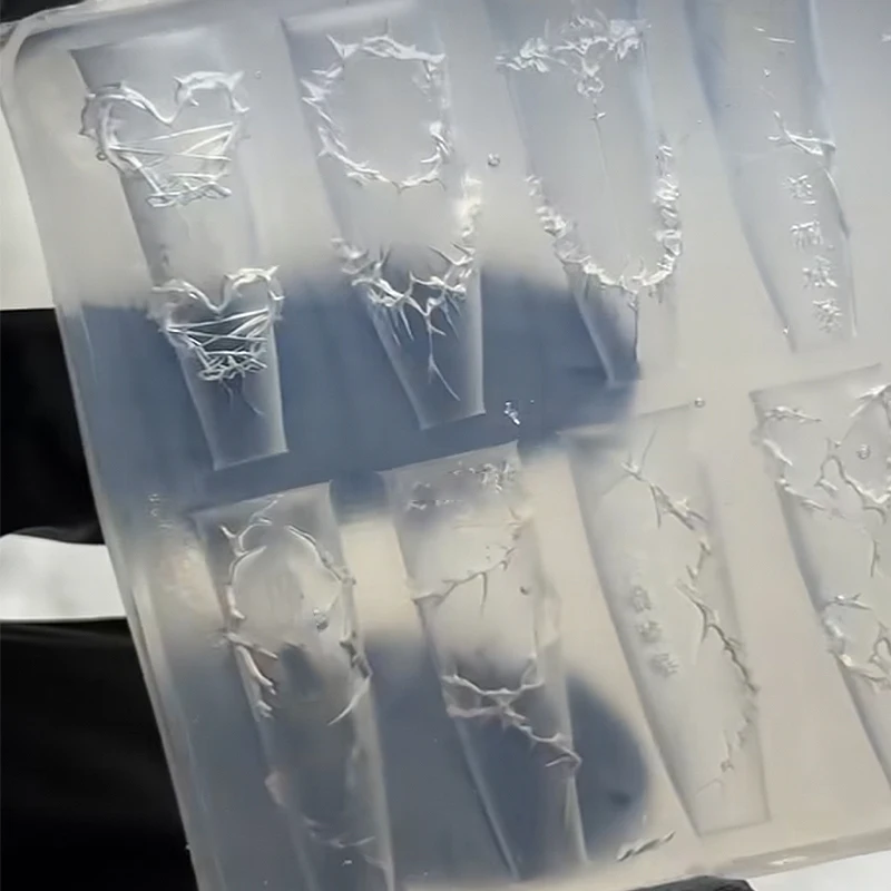 1개 뱀 3D 아크릴 몰드 은방울꽃 네일 아트 장식 네일 DIY 디자인 실리콘 네일 아트 몰드