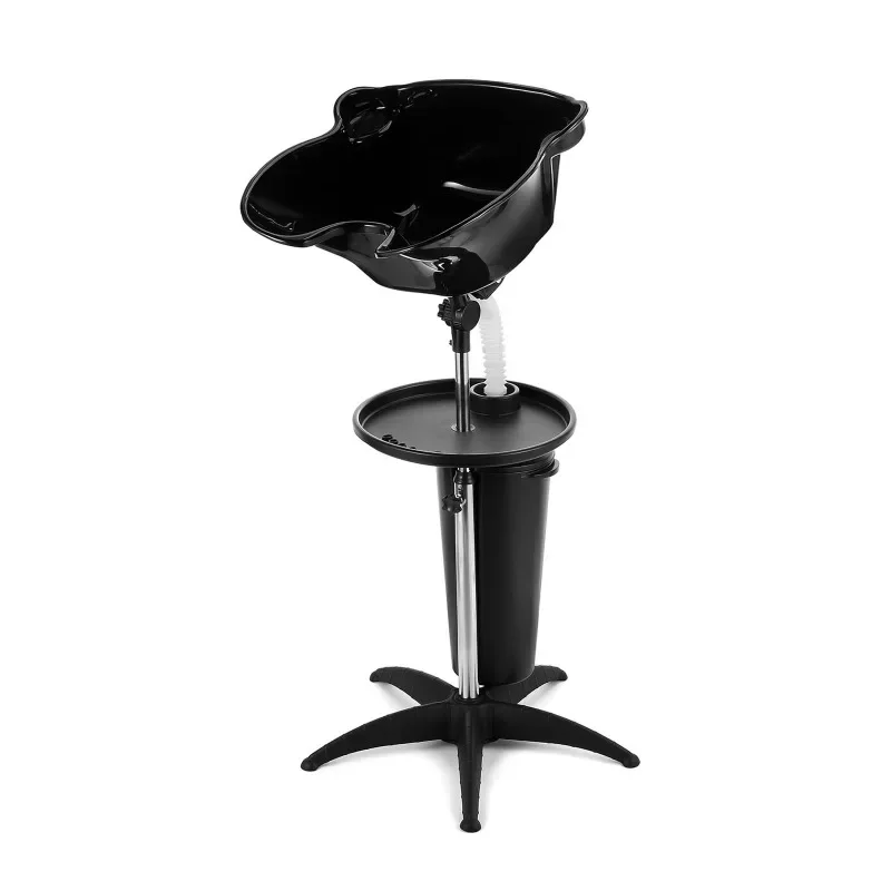 Convenient Vertical Movable Shampoo Basin Barber Shop Hair Salon Light Lift Salon Flush Basin with Bucket