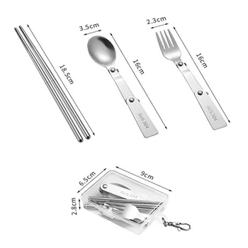 1Pc/3Pcs Spoon Fork Knife Dinnerware Camping Cooking Flatware Outdoor Portable Stainless Steel Tableware Knife Utensil Spoon Set