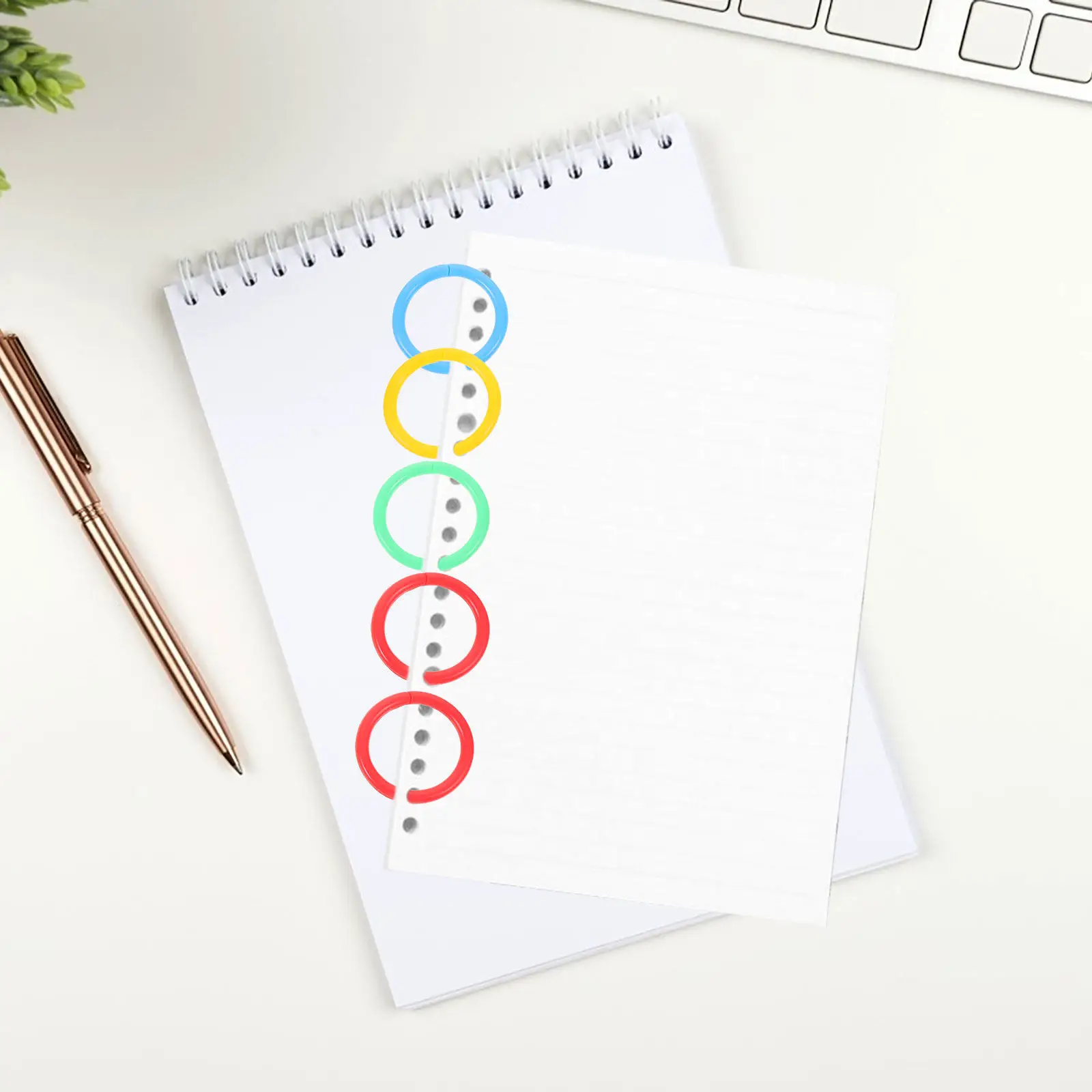 40Pcs 다채로운 바인더 링 플라스틱 루스 리프 북 링 DIY 스크랩북 노트북 키 체인 주최자에 재사용 가능