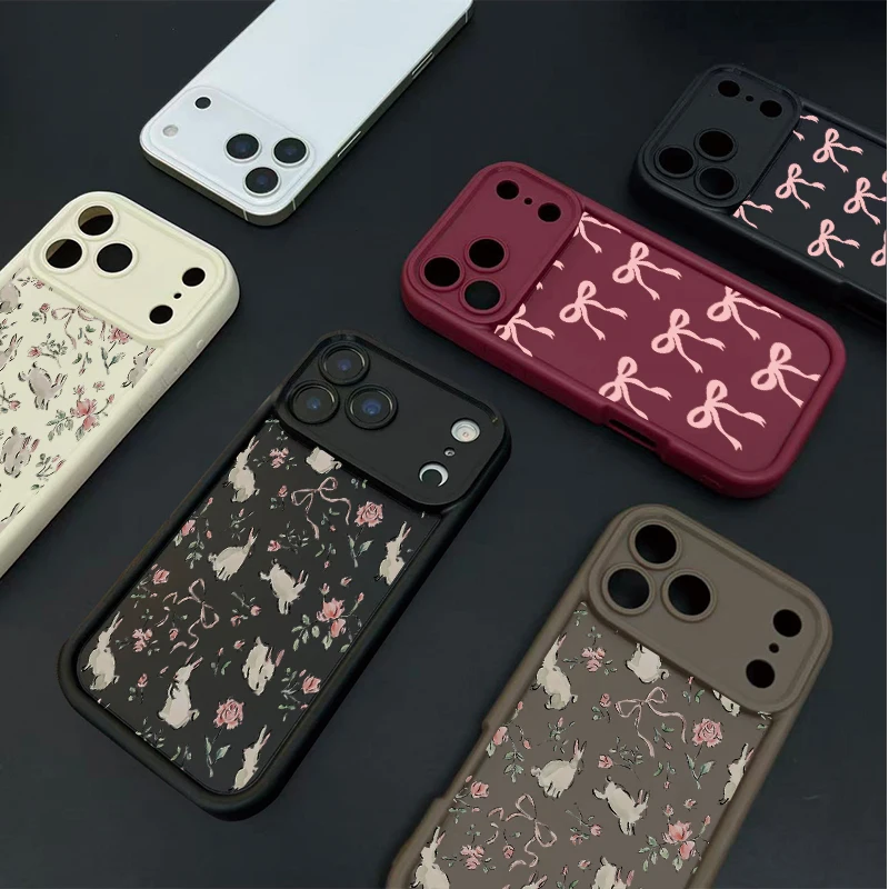 Cute Pink Bow Rabbit Floral Phone Case Cover
