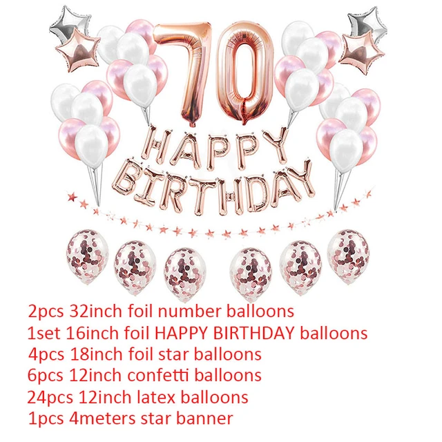 Ballons en forme de chiffres pour fête d'anniversaire, en