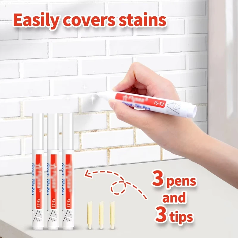 Grout Pen Waterproof Tile Marker Wall Seam Pen Tiles Floor Bathroom Decontamination Seam Repair