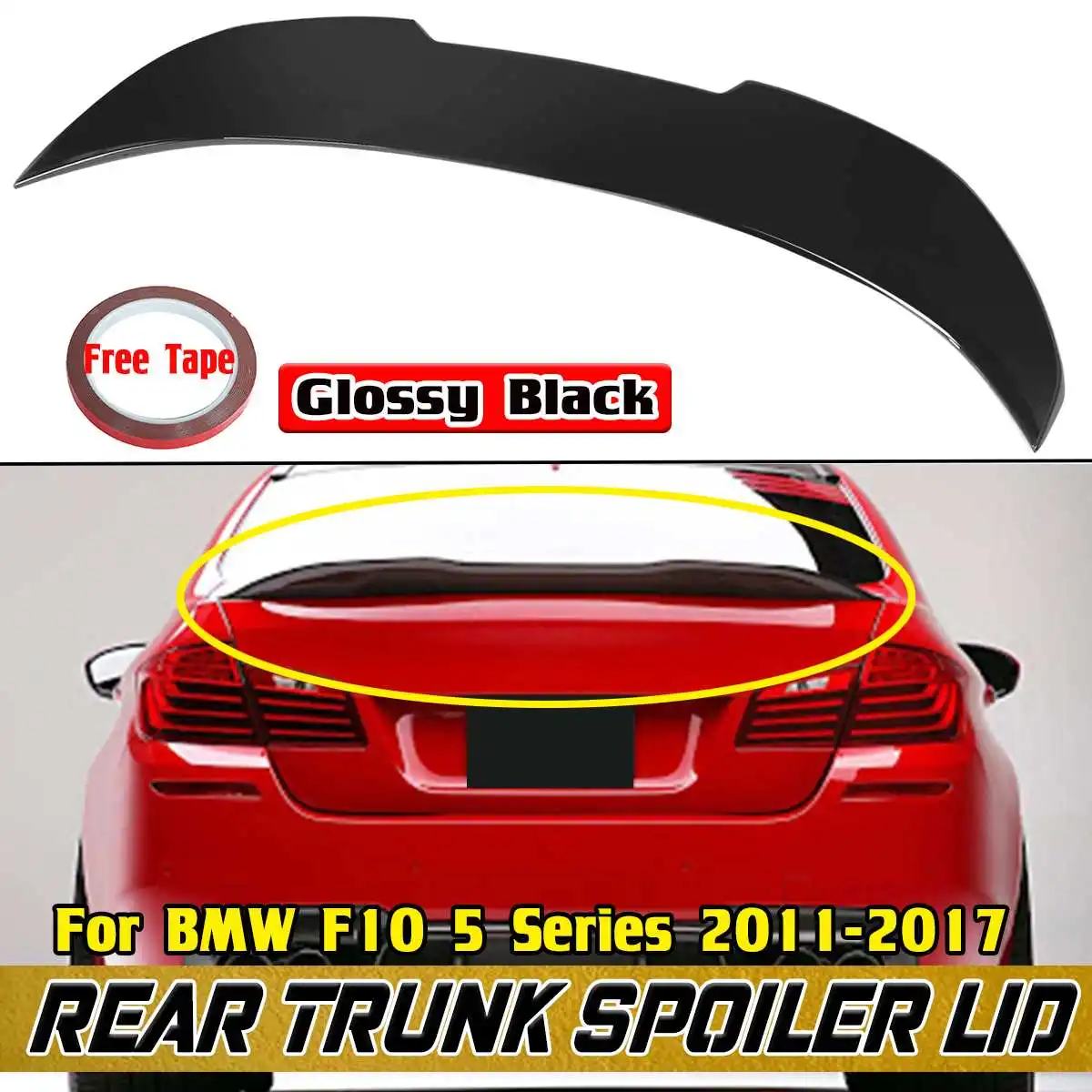 F10 Psm Style Car Rear Trunk Boot Lip Spoiler Wing Lip Tail Roof Lip Spoiler Per Bmw F10 5 Series 2011-2017 Spoiler Ala Posteriore