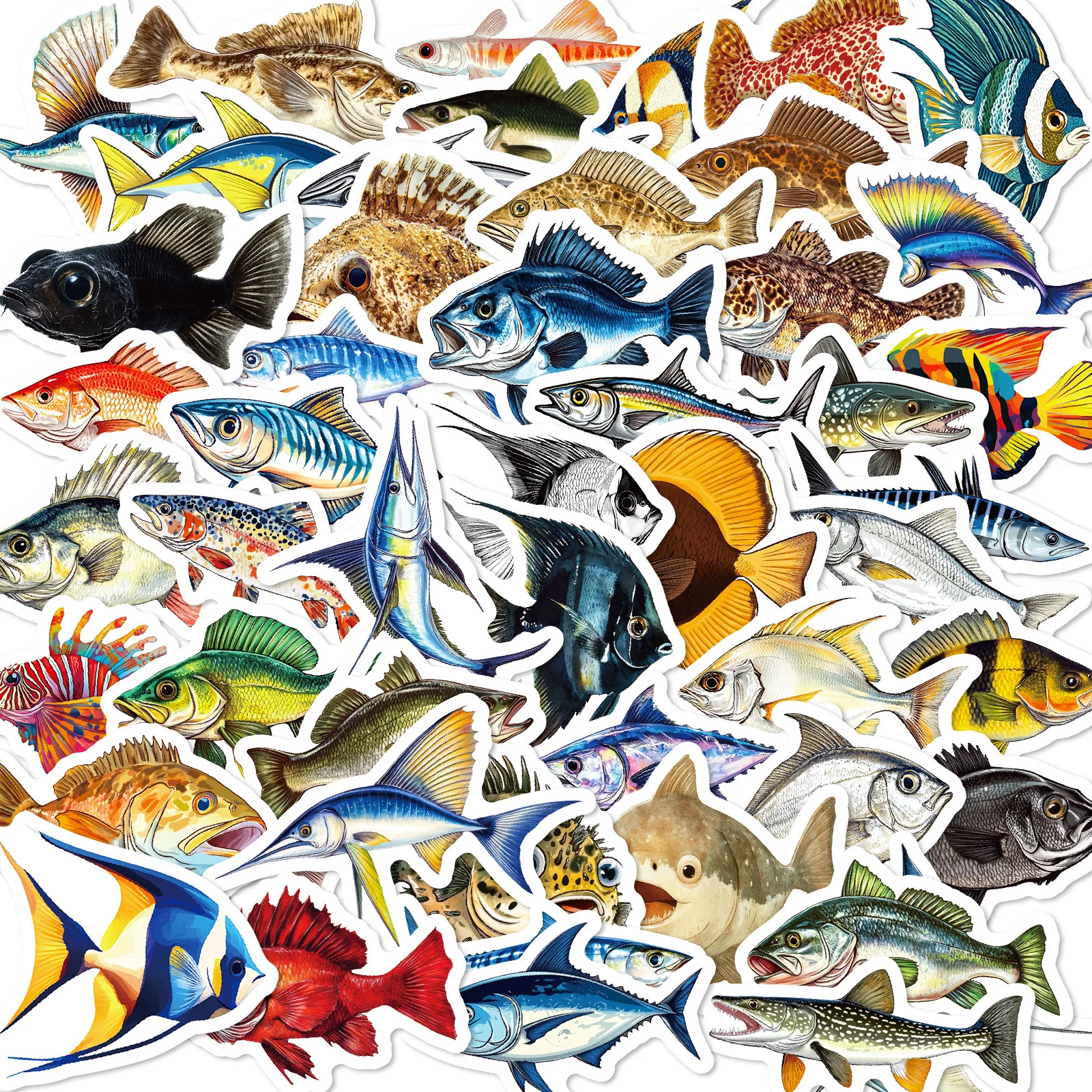 10/50PCS Angeln Aufkleber Mahi Fisch Cartoon Meer-Fisch Aufkleber Für Laptop Telefon Gitarre Skateboard Kühlschrank Wasserdicht aufkleber Kind Spielzeug