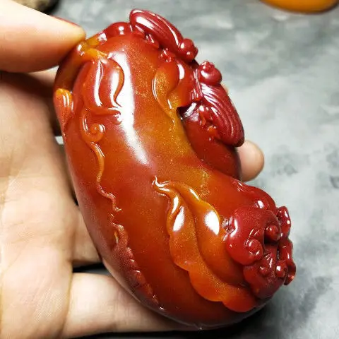 

Shoushan каменная ручка Изысканная ручка с красной дыней для богатства ручная ручка ручная игра Shoushan каменная ручка