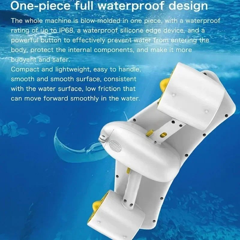 60mins Underwater Sea Scooter 3.6mph Dual Motor 1.8M/S Diving Equipment Underwater Propeller for Scuba Snorkeling