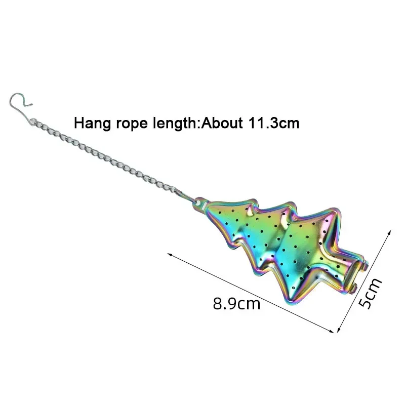 Hangable Tea Infuser Stainless Steel Christmas Tree Shape Tea Leaf Strainer Spice Filter Reusable Filter Set Accessories