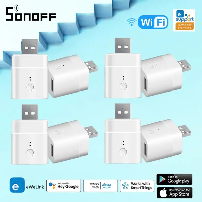 

SONOFF Micro 5V USB Adapter Wifi Socket Smart Timing Charge Plug EWelink App Control Work With Alexa Google Alice Home Assistant