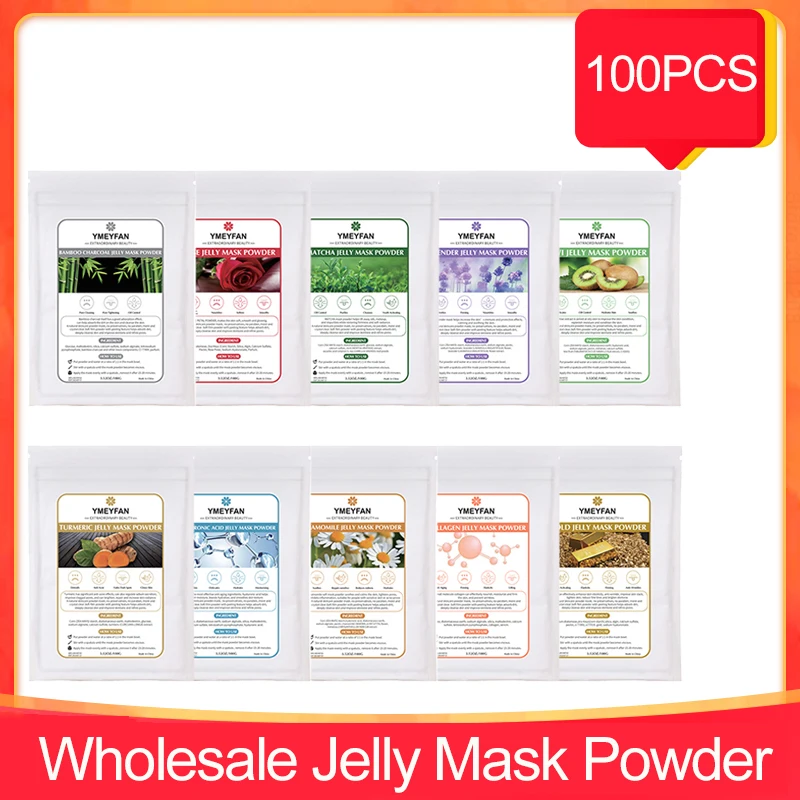 

100Pack Wholesale Jelly Mask Powder Beauty Salon DIY SPA Peel Off Facial Mask For Business Bundles In Bulk Free Ship