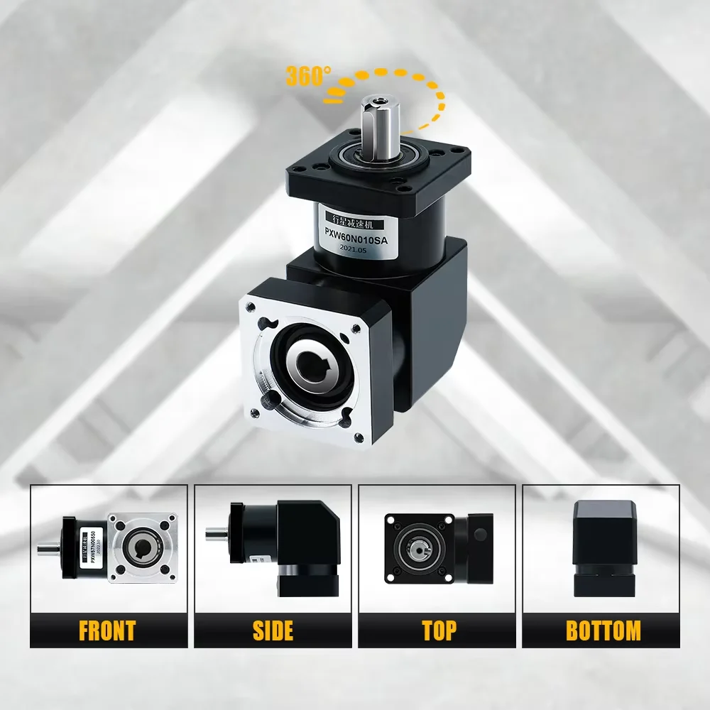 Nema23 Nema24 PXW57 PXW60 Right Angle Planetary Gear Reducer With