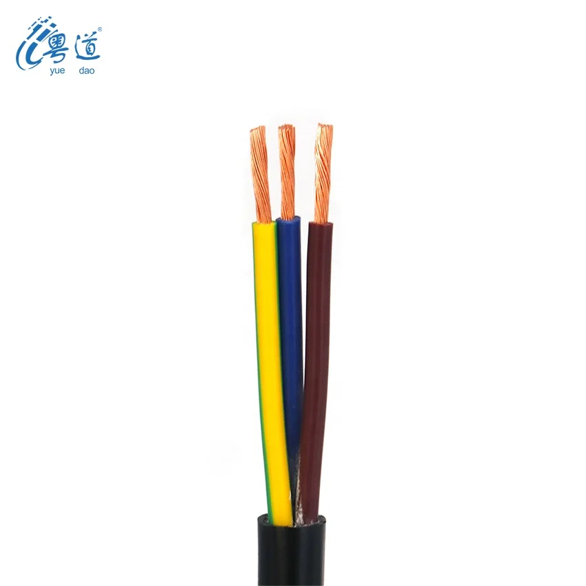 통신 전원 케이블 rvv 3*1.5mm, 맞춤형 고품질 3 코어 색상 공장 가격 구리 코어 pvc 전원 케이블