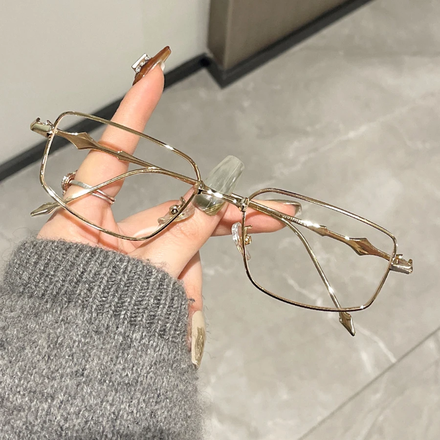 Eyeglasses Frames for Women Men Silver Rectangle Anti Blue Light Small Square Sunglasses with Metal Frame anti radiation glasses fashion sunglasses anti blue light glasses eyeglasses frames eyewear frames women glasses fashion eyeglasses