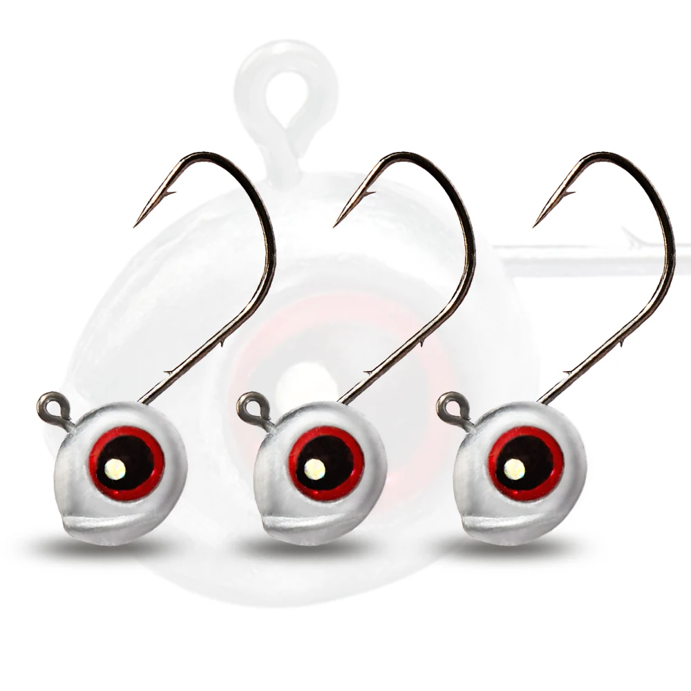 Jig Head Big Fish Eye 5-20Pcs - Têtes Plombées Œil 3D pour Ned Rig et Pêche Fine