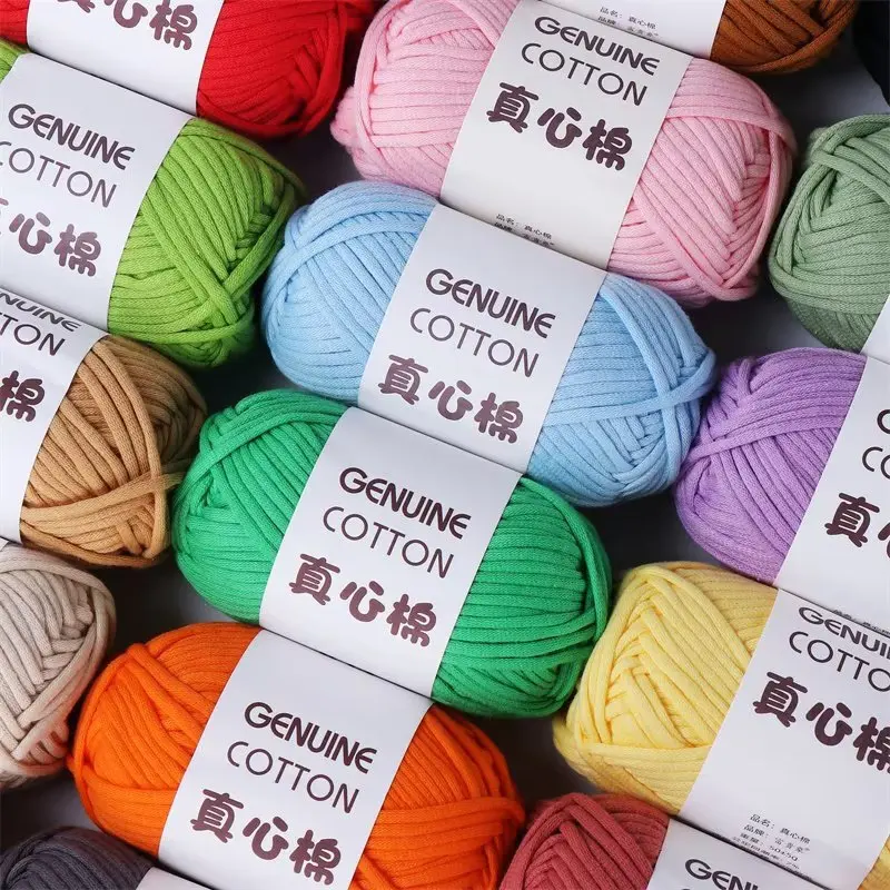 1Pc 50g 80m cotton hollow Yarn For crochet nylon round hand Knitting Yarn bag cushion mat DIY hat shoe Line amigurumi  Threads 2