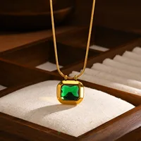 Women's Dainty Geometric CZ Stone Necklace 5