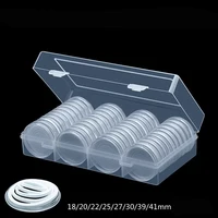 60Pcs Clear Transparent 41mm Coin Capsule Holder Round Boxed Coin Holder Plastic Storage Collectable Display Cases with capsules 1