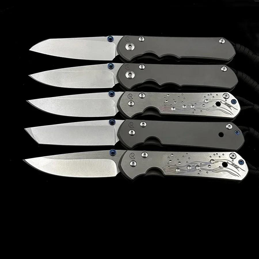 Chris Reeve Large Inkosi 21TH/25TH  Anniversary Titanium Handle Folding Knife Outdoor Camping Hunting Pocket Knife 2