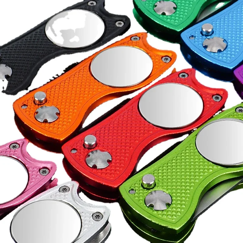 

Golf accessories accept custom logo retractable switch blade ball markers divot tool golf bottle opener golf divot repair tool