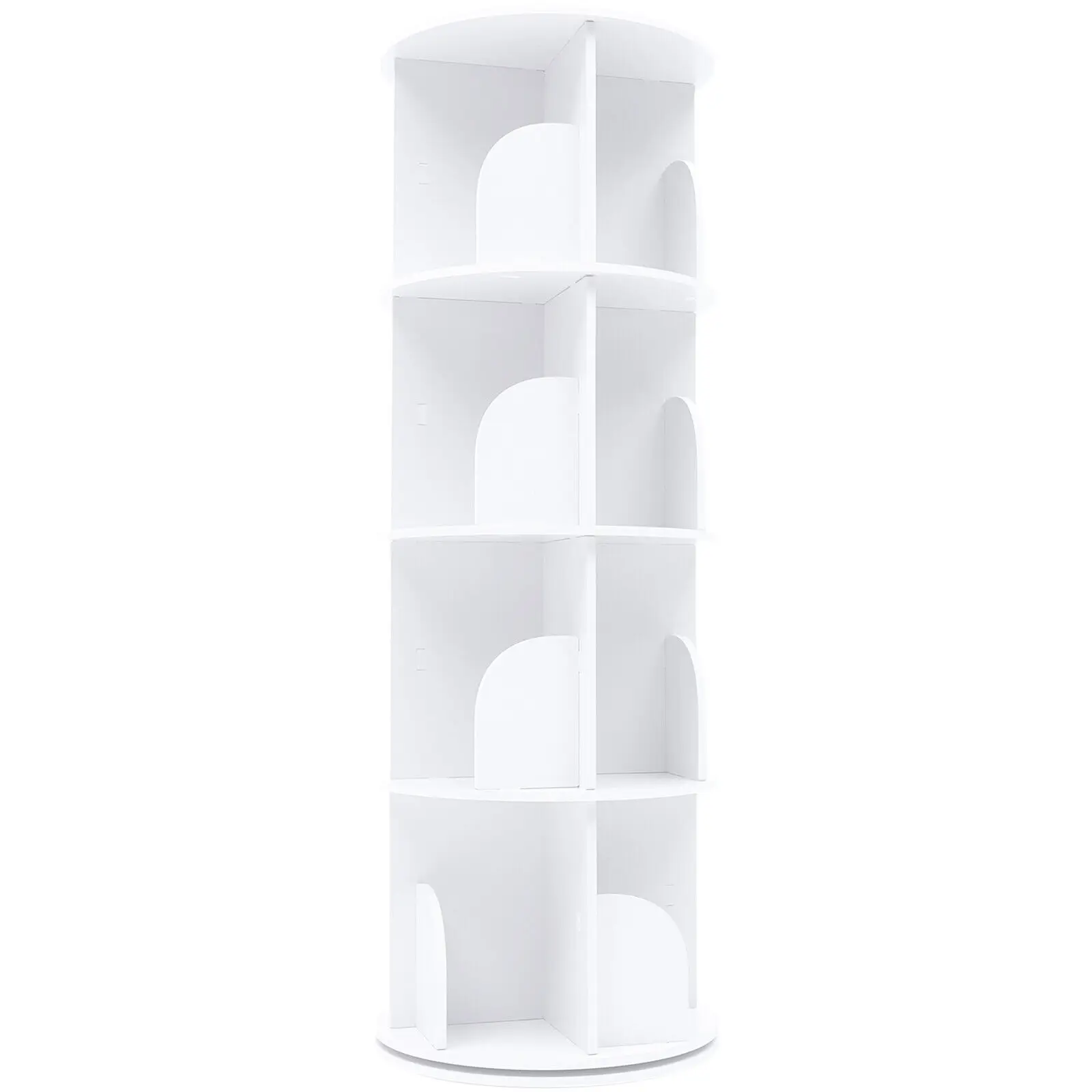 4-Layer Rotating Bookshelf Bookcase,360° Freestanding Storage Shelf Display Rack Bookcases Furniture 6